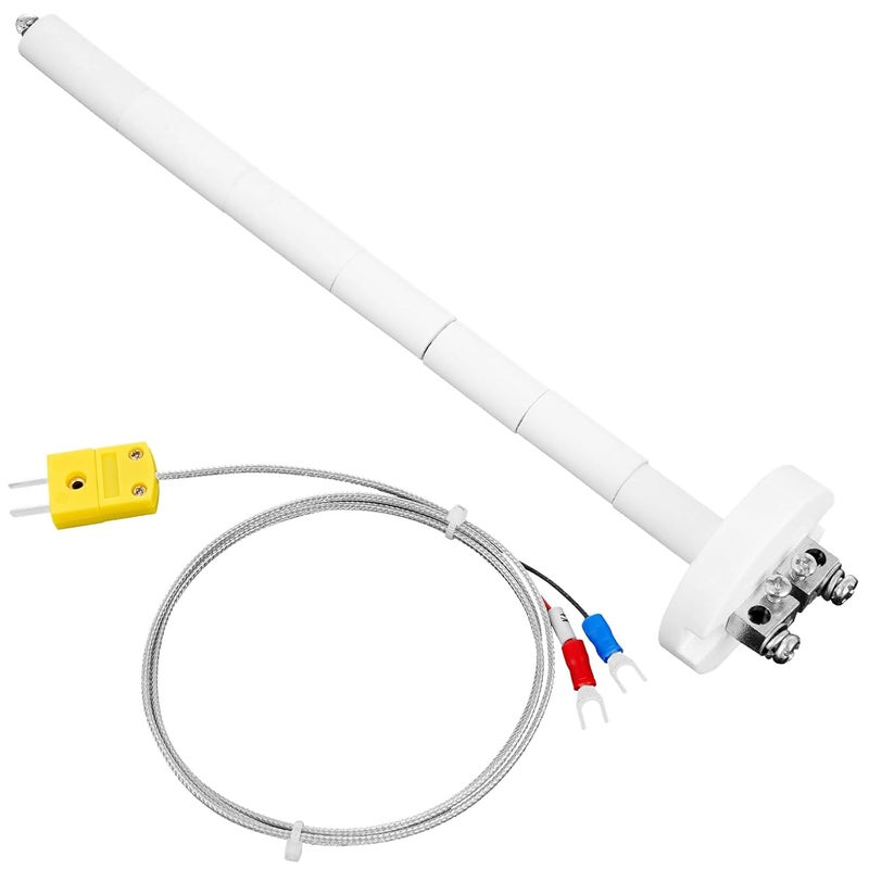 Lioaeust K-Type Thermocouple Block Ceramic Kiln Insulator Kiln Sensor Probe Measuring Temperature 32 to 2372 °F(0 to 1300 °C) 3.3 FT Wire Extension F/C 11G High Tool - Image 1